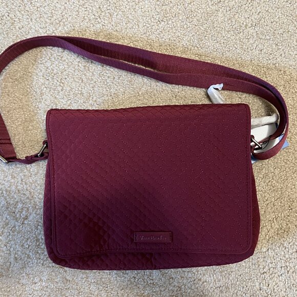 Vera Bradley Iconic Turnabout Crossbody, Bordeaux Blooms - Picture 5 of 9